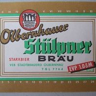 DDR-Bier-Etikette - Stülpner Bräu, Olbernhau