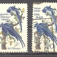 USA, Vereinigte Staaten, 1963 Mi. 854, 1967 Mi. 920, Audubon, 2 Briefm., gest.