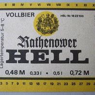 DDR-Bier-Etikette - Brauerei Rathenow, Hell