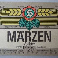 DDR-Bier-Etikette - Sachsenbräu Leipzig, Märzen