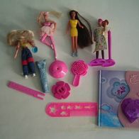 4 Minibarbiefiguren, Notizbuch (T#)