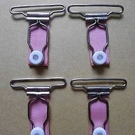 4 Strumpfhalter Ersatzteile für Strapsgürtel rosa