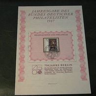 Jahresgabe 1987 Bund deutscher Philatelisten