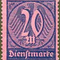 152 Deutsches Reich, Wert 20 M - Dienstmarke