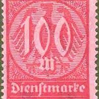 154 Deutsches Reich, Wert 100 M - Dienstmarke
