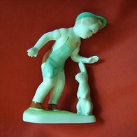 Junge mit Hase - Aquincum Porzellan Budapest Hungary