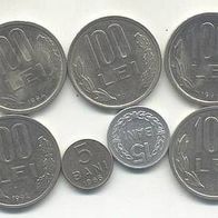 LOT mit 7 Münzen Rumänien 1966-1994 #53