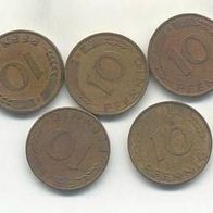 5 div. 10-Pfennig 1950-1976 #86