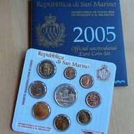 San Marino 2005 Münzsatz mit 5 Euro Silber * *