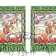 096 Schweiz - Helvetia, Wert 10 + 10 - Pro Patria 1967