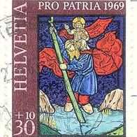 010 Schweiz - Helvetia, Wert 30 + 10 - Pro Patria 1969