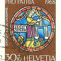 080 Schweiz - Helvetia, Wert 30 + 10 - Pro Patria 1968 - Cathedrale de Lausanne