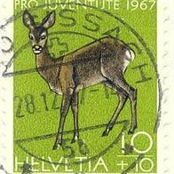 090 Schweiz - Helvetia, Wert 10 + 10 - Pro Juventute 1967