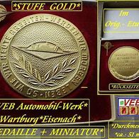 Medaille * Auto-Werk Eisenach * Stufe GOLD + Miniatur + Etui