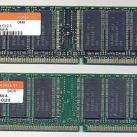 2x DDR RAM Hunix 256 MB PC2700 333 MHz