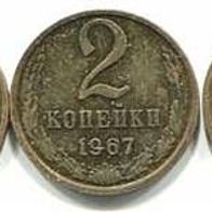 3x 2 Kopeken Russland 1963/67/70 ##76