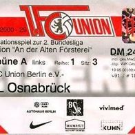 Ticket 1. FC Union Berlin - VfL Osnabrück 28. 5. 2000