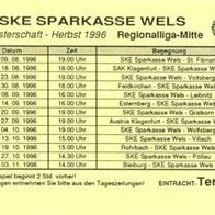 Termin-Kalender SK Eintracht Wels 1996 Österreich ASKÖ