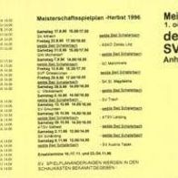 Termin-Kalender SV Bad Schallerbach 1996 Oberösterreich