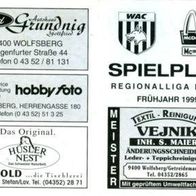 Termin-Kalender Wolfsberger AC 1999 Wolfsberg Kärnten