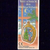Ü - Ei Beipackzettel Weihnachtskalender 97 - 671 029 / Vater schmückt den W. Baum