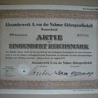 Aktie Alexanderwerk Remscheid 100 RM 1937