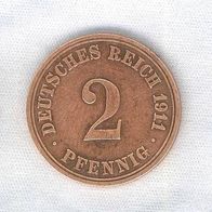 Münze 2 Pfennig 1911 A sehr schön