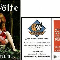 Reklame-Karte DIE WÖLFE : MBC - Mitteldeutscher Basketball Club