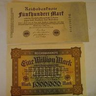 2 Stk. Reichsbanknoten v. 1922/1923