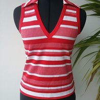 Vintage Damen Shirt Gr. 36 S 70er Jahre Retro Hemd Bluse Top ärmellos Polo