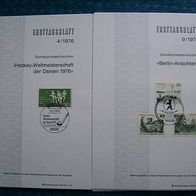 Berlin 1976 - 9 Ersttagsblätter komplett