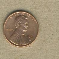 USA 1 Cent 1991 D.