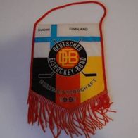 Wimpel Banner DEB WM 1991 in Suomi Finnland Neu