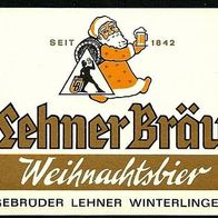 ALT ! Bieretikett Brauerei Lehner † 1991 Winterlingen Zollernalbkreis Baden-Württemb.