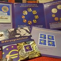 Deutschland BRD 2002 Euro Münzsatz + DM Satz 1Pf - 5 DM + Briefmarken