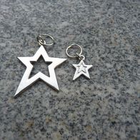 2 Anhänger silberfarben " Sterne "