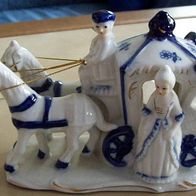 Kutsche, mit Reiter und feine Frau
