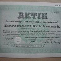 Aktie Braunschweig-Hannoversche Hypo 100 RM 1927