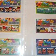 Mosaik Tele Lotto 6 verschiedene Rubbellose Abrafaxe 1995 - Sachsen