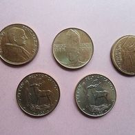 Vatikan 1968 * 69 * 74 * 75 * 77 - 20 Lire Münzen +
