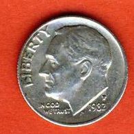 USA 1 Dime 1982 P