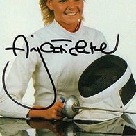 Anja Fichtel mehrf. Olympiasiegerin Originalautogramm aus Privatsammlung - al-