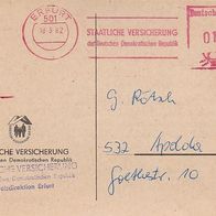 DDR Postkarte mit Freistempel Staatliche Versicherung der DDR - 1982 (1214)