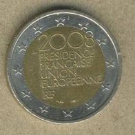 Frankreich 2 Euro Gedenkmünze 2008 EU - Vorsitz