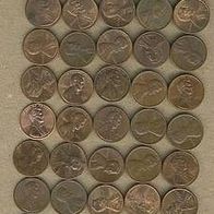 USA 50 x 1 Centmünzen Lot (67)