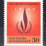 Bund 1968 Mi. 575 * * Menschenrechte Postfrisch (2576)