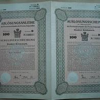 Ostpreußen Provinzialverband AblösungsSV 100 RM 1927