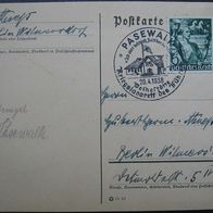 Postkarte - Sonderstempel - Weihestätte, Kriegslazarett - Pasewalk - 1938