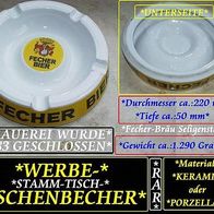 Werbe-Aschenbecher * Fecher-Bier * Stammtisch-Aschenbecher * RAR