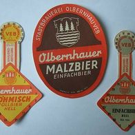 3 alte DDR-Bier-Etiketten - Olbernhau Stadtbrauerei (3)